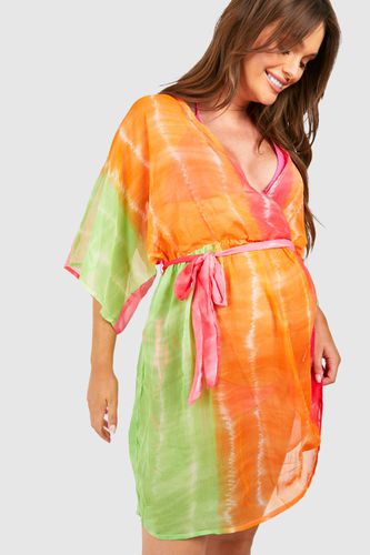 Womens Maternity Tie Dye Wrap Beach Mini Dress - - 10 - boohoo - Modalova