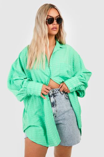 Womens Plus Textured Woven Oversized Shirt - - 18 - boohoo - Modalova