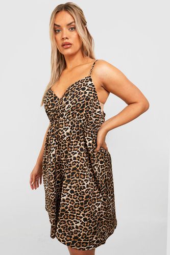 Womens Plus Leopard Strappy Sundress - - 18 - boohoo - Modalova