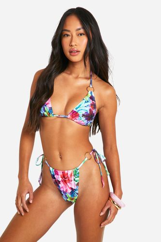 Womens Tropical Ring Detail Bikini - - 10 - boohoo - Modalova