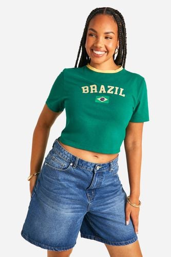Womens Plus Brazil Printed Baby T-shirt - - 16 - boohoo - Modalova