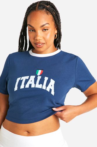 Womens Plus Italia Printed Baby T-shirt - - 18 - boohoo - Modalova
