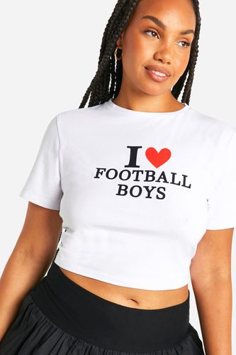 Womens Plus I Love Football Boys Baby T-shirt - - 16 - boohoo - Modalova