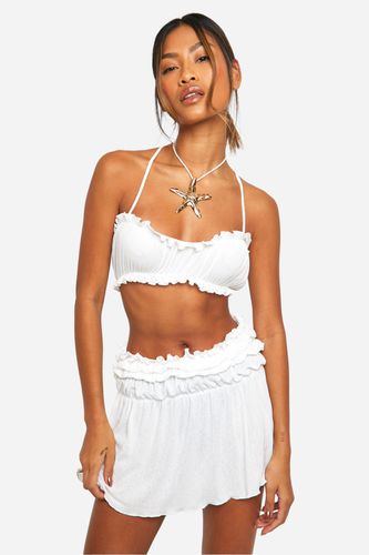 Womens Onion Skin Bralet And Matching Ruched Mini Skirt - - 14 - boohoo - Modalova