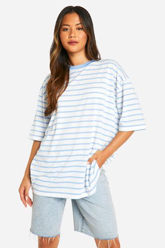 Womens Oversized Stripe T-shirt - - 8 - boohoo - Modalova