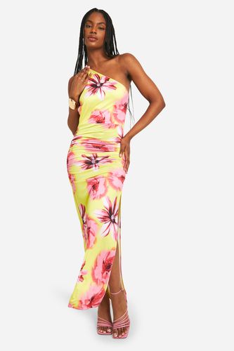 Womens Tall Slinky Asymmetric Floral Maxi Dress - - 14 - boohoo - Modalova