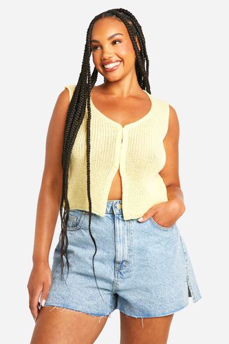 Womens Plus Hook And Eye Knitted Waistcoat - - 20 - boohoo - Modalova