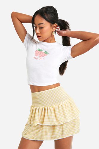 Womens Cheesecloth Ruffle Mini Skirt - - 16 - boohoo - Modalova