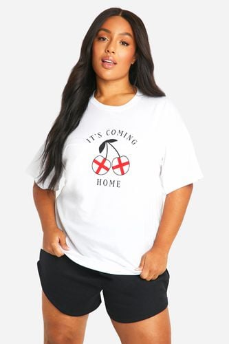 Womens Plus England Cherry Oversized T-shirt - - 20 - boohoo - Modalova