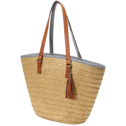 Womens Woven Rattan Straw Eco-Friendly Beach Bag - - One Size - Harfi - Modalova