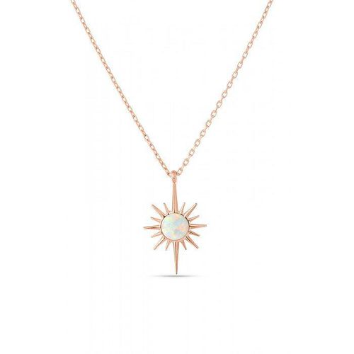 Womens White Opal Northernstar Sterling Silver Pendant Necklace - - One Size - NastyGal UK (+IE) - Modalova