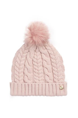 Womens Lauren Cable Cuff Hat with Faux Fur Pom - - One Size - NastyGal UK (+IE) - Modalova