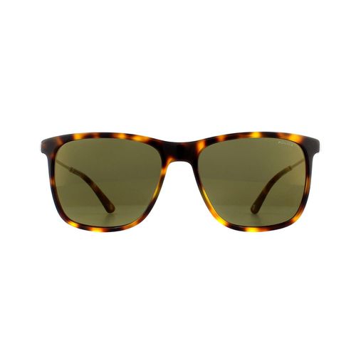 Rectangle Shiny Light Havana Green Sunglasses - - One Size - Police - Modalova