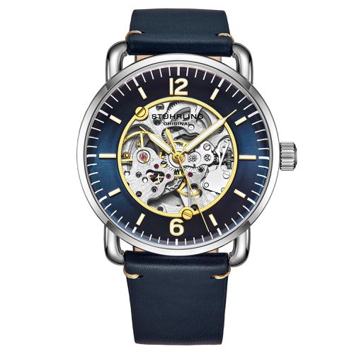 Mantra Automatic 42mm Skeleton watch with Leather Band - - One Size - STÜHRLING Original - Modalova