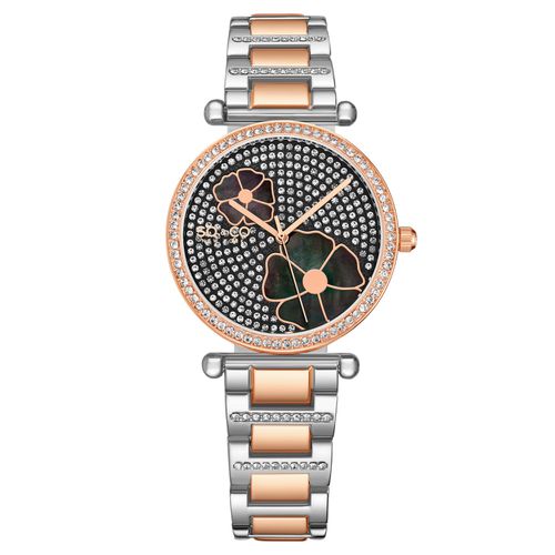Womens Madison 5582 36mm Crystal Studded Watch with MOP Flower Accents - - One Size - NastyGal UK (+IE) - Modalova