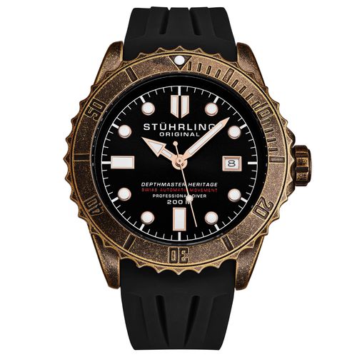 Swiss Automatic Depthmaster Heritage Diver Watch With rotating Bezel and silicone band Water Resistance up to 200 Meters - - One Size - STÜHRLING Original - Modalova