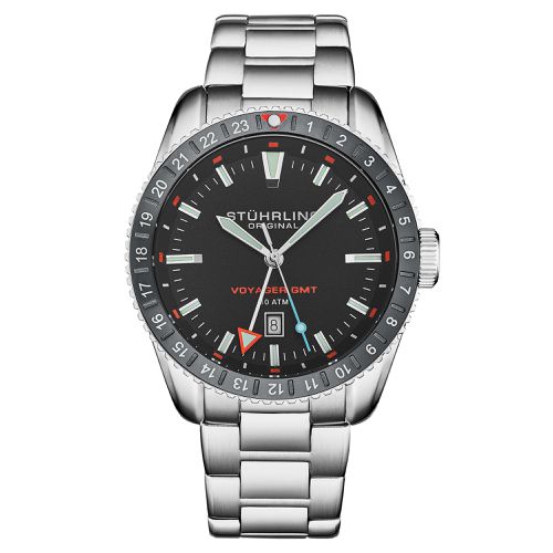 Voyager GMT Quartz GMT Diver Watch with Stainless Steel Bracelet - - One Size - STÜHRLING Original - Modalova
