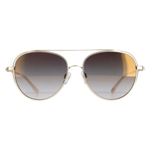 Womens Aviator Rose Gold Light Grey Gradient TB1575 Runa Sunglasses - - One Size - Ted Baker - Modalova