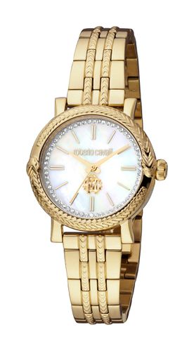 Analog Watch for Women with Stainless Steel Band, Water Resistant, RC5L019M0075, Gold-White - - One Size - Roberto Cavalli - Modalova