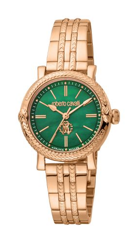 Womens Green Dial Rose Gold Stainless Steel Watch - - One Size - Roberto Cavalli - Modalova