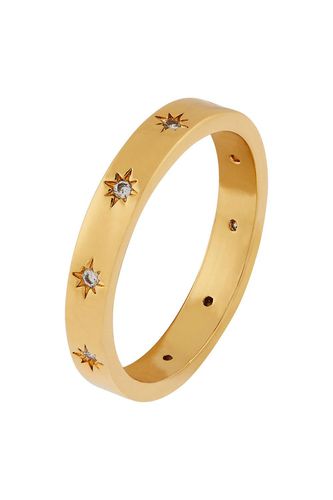 Womens Gold-Plated Sparkle Star Band Ring - - S - Accessorize - Modalova