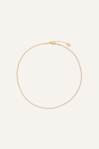 Womens 14ct Gold-Plated Pearl Sparkle Tennis Necklace - - One Size - Accessorize - Modalova
