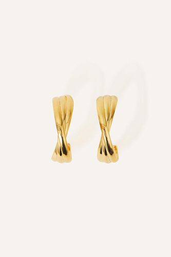 Womens 14ct Gold-Plated Large Twist Hoop Earrings - - One Size - Accessorize - Modalova