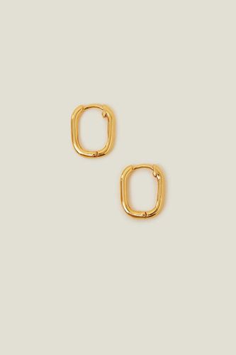 Womens 14ct Gold-Plated Rectangular Hoop Earrings - - One Size - NastyGal UK (+IE) - Modalova