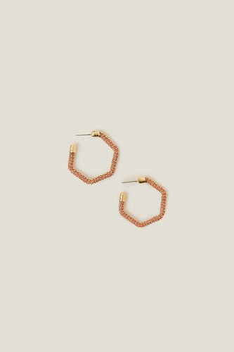 Womens Hexagon Hoop Earrings - - One Size - Accessorize - Modalova