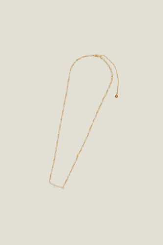 Womens 14ct Gold-Plated Longline Pearl Bead Chain Necklace - - One Size - Accessorize - Modalova
