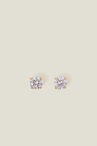 Womens 14ct Gold-Plated Simple Studs - - One Size - Accessorize - Modalova