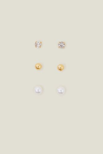 Womens 3-Pack Plain Crystal Stud Earrings - - One Size - NastyGal UK (+IE) - Modalova
