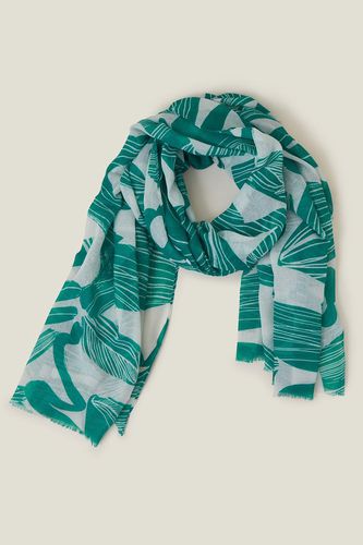 Womens Teal Large Strokes Scarf - - One Size - Accessorize - Modalova