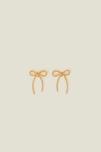 Womens 14ct Gold-Plated Bow Earrings - - One Size - Accessorize - Modalova