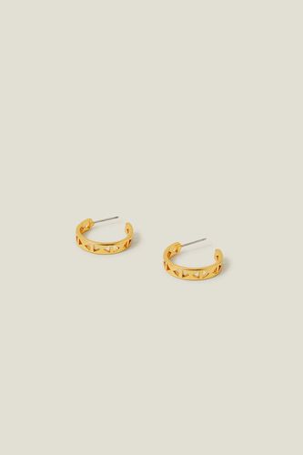 Womens 14ct Gold-Plated Chunky Star Hoops - - One Size - Accessorize - Modalova