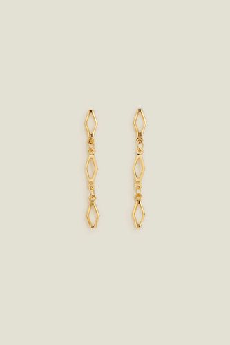 Womens 14ct Gold-Plated Cut-Out Drop Earrings - - One Size - Accessorize - Modalova