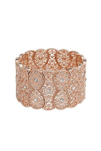 Womens Rose Gold Filigree Statement Cuff Bracelet - - One Size - Mood - Modalova