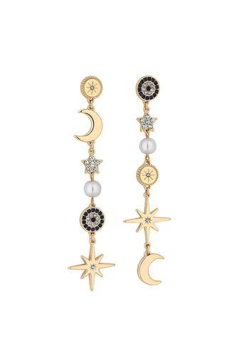 Womens Gold Celestial Mismatch Drop Earrings - - One Size - NastyGal UK (+IE) - Modalova