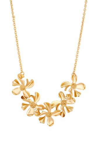 Womens Gold Polished Dipped Flower Graduated Collar Necklace - - One Size - Mood - Modalova