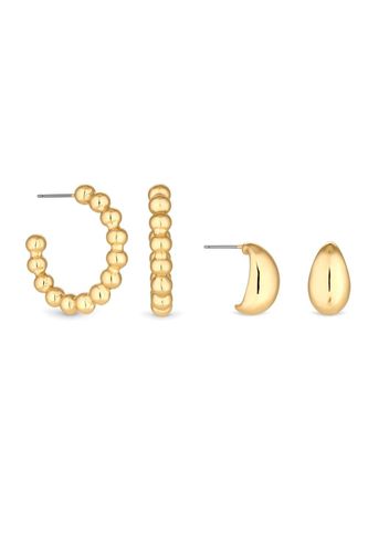 Womens Gold Recycled Polished Orb Hoop Earrings - Pack of 2 - - One Size - NastyGal UK (+IE) - Modalova