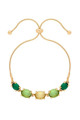Womens Gold Green Tonal Mixed Stone Set Toggle Bracelet - - One Size - NastyGal UK (+IE) - Modalova