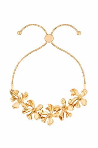 Womens Gold Polished Dipped Flower Graduated Toggle Bracelet - - One Size - NastyGal UK (+IE) - Modalova