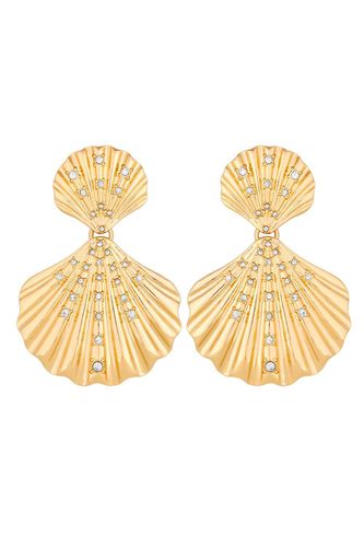 Womens Gold Plated Oversized Shell Earrings - - One Size - Lipsy - Modalova