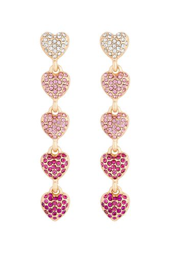 Womens Rose Gold Plated Micro Pave Tonal Pink Drop Earrings - - One Size - NastyGal UK (+IE) - Modalova