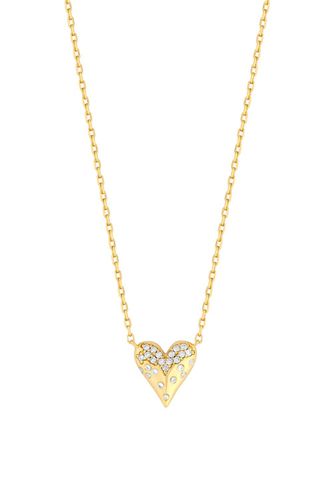 Womens 14K Real Gold Plated Recycled Cubic Zirconia Heart Pendant Necklace - Gift Pouch - - One Size - NastyGal UK (+IE) - Modalova