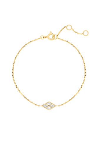 Womens 14K Real Gold Plated Recycled Diamond Shape Cubic Zirconia Bracelet - Gift Pouch - - One Size - Inicio - Modalova
