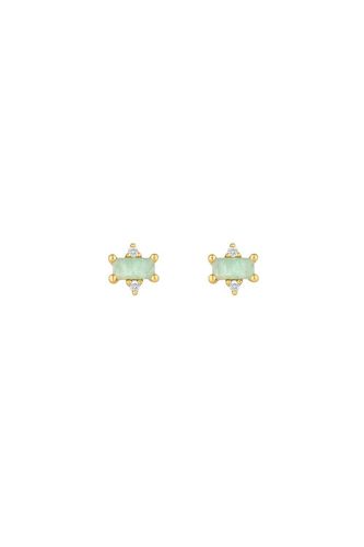 Womens 14K Real Gold Plated Recycled Amazonite Stud Earrings - Gift Pouch - - One Size - NastyGal UK (+IE) - Modalova