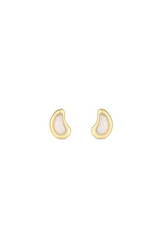Womens 14K Real Gold Plated Recycled Opal Stud Earrings - Gift Pouch - - One Size - NastyGal UK (+IE) - Modalova