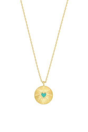 Womens 14K Real Gold Plated Recycled Turquoise Heart Pendant Necklace - Gift Pouch - - One Size - NastyGal UK (+IE) - Modalova