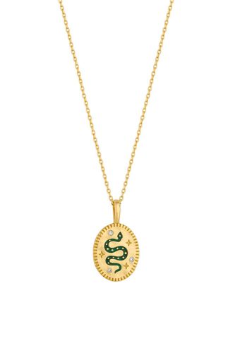 Womens 14K Real Gold Plated Recycled Serpant Pendant Necklace - Gift Pouch - - One Size - Inicio - Modalova